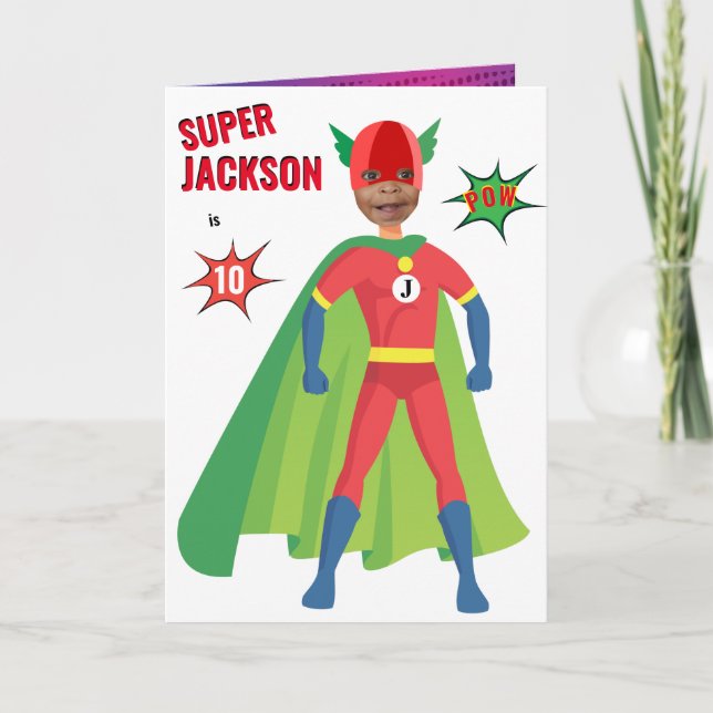 Carte Superhero Boy Anniversaire spécial Extraordinaire  (Devant)