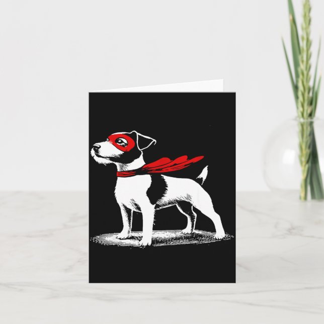 Carte Superhero Dog Cape Illustration Funny Loyal Pet He (Devant)
