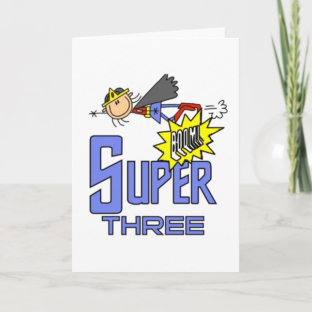 Carte Superhero Girl 3e Anniversaire Tshirts et cadeaux (Devant)