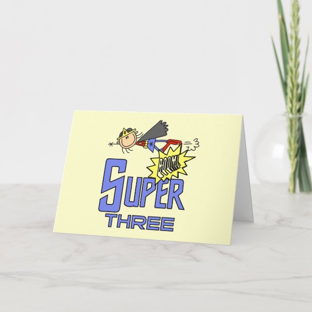 Carte Superhero Girl 3e Anniversaire Tshirts et cadeaux (Devant)