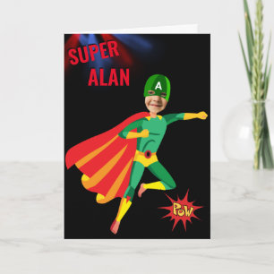 Carte Superhero Green Flying Boy Extraordinaire Fab Anni