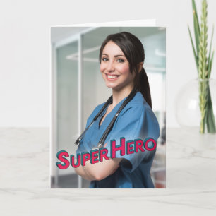 Carte Superhero Photo Nurse Appréciation Merci