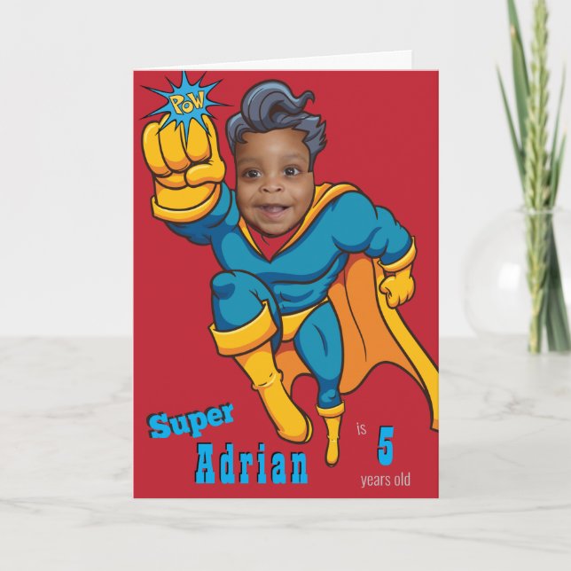 Carte Superhero Photo Super Special Enfant's (Devant)
