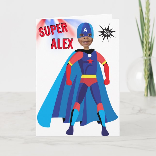 Carte Superhero USA Stunning Boy Amazing Fab Birthday (Devant)