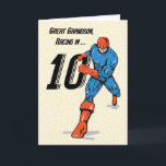 Carte Superhéros du 10e anniversaire de Great Grandson<br><div class="desc">Maintenant que votre arrière-petit-fils est prêt et excité d'avoir dix ans,  vous devez avoir cette carte pour que vous puissiez le surprendre une fois que la célébration de son 10e anniversaire commence.</div>