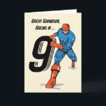 Carte Superhéros du 9e anniversaire Great Grandson<br><div class="desc">Dans quelques jours seulement,  ce sera un jour de fête,  car votre arrière-petit-fils bien-aimé aura finalement neuf ans. Vous devriez commander cette carte maintenant pour lui donner le jour de son 9e anniversaire.</div>