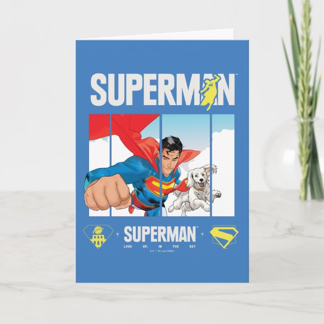 Carte Superman et Krypto prennent l'avion (Devant)