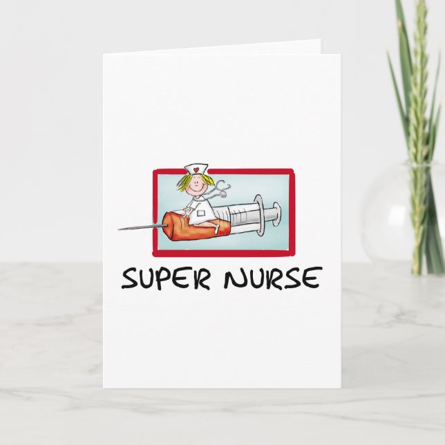 Carte supernurse - infirmière humoristique de bande (Devant)