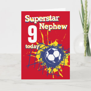 Carte Superstar Nephew 9e anniversaire sport de football