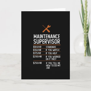 Carte superviseur de maintenance emploi drôle Cadeau Idé