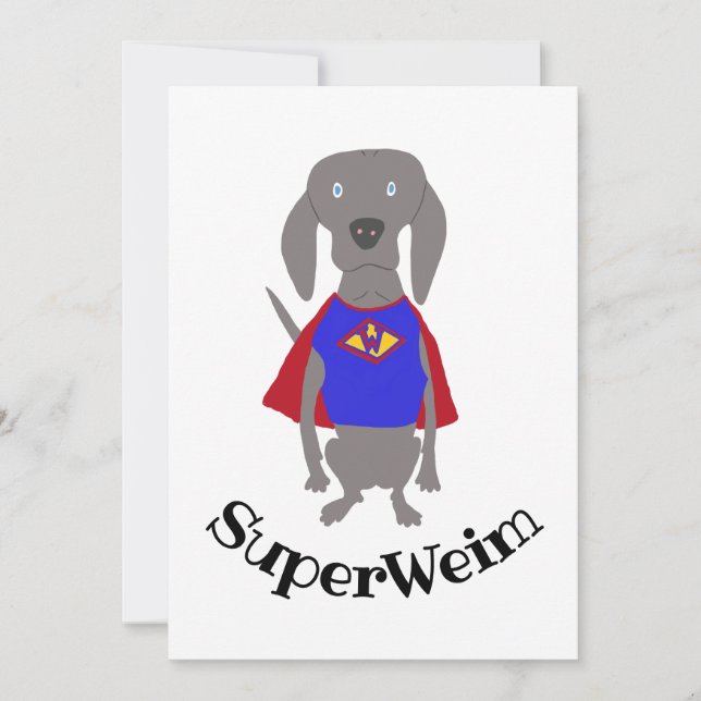 Carte SuperWeim Grey Ghost Weimaraner Chien (Devant)