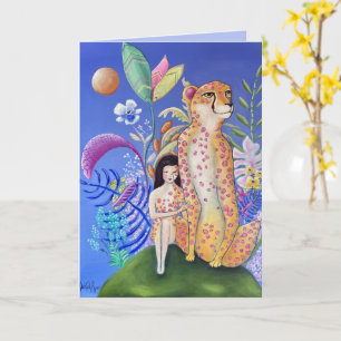Carte Support de l'empathie Cheetah and Girl Art