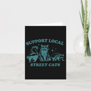 Carte Support-local-street-cat Funny Vintage Raccoon Opo