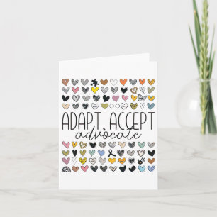Carte Support Sensibilisation sur l'autisme Adapt Accept