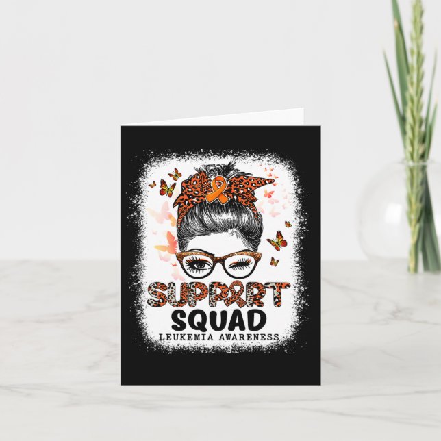 Carte Support Squad Messy Bun Butterfly Orange Ribbon Le (Devant)
