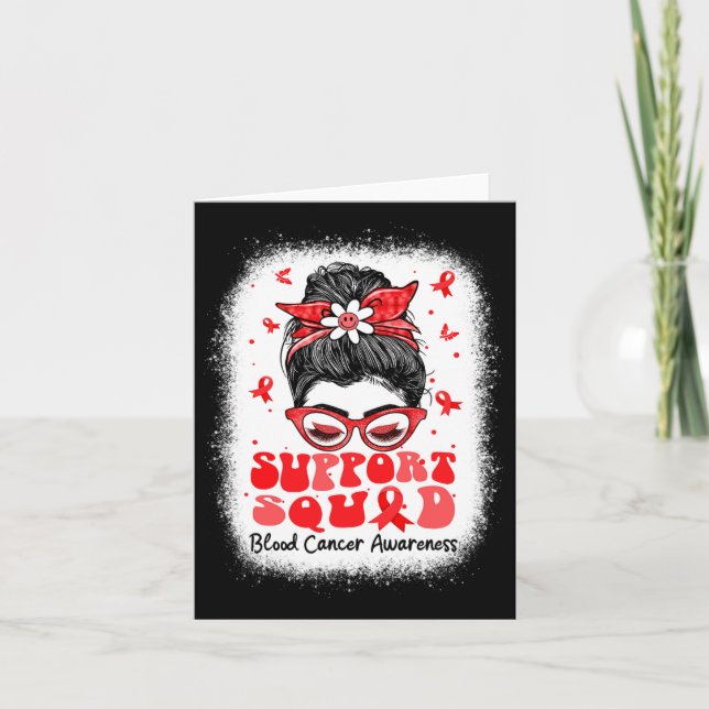 Carte Support Squad Messy Bun Butterfly Red Ribbon Blood (Devant)