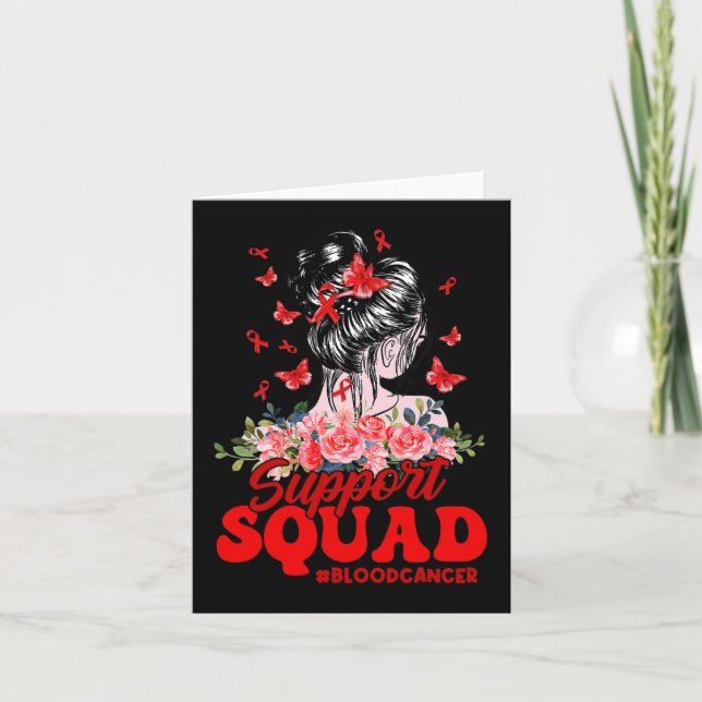 Carte Support Squad Messy Bun Butterfly Red Ribbon Blood (Devant)