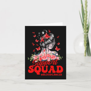 Carte Support Squad Messy Bun Butterfly Red Ribbon Blood