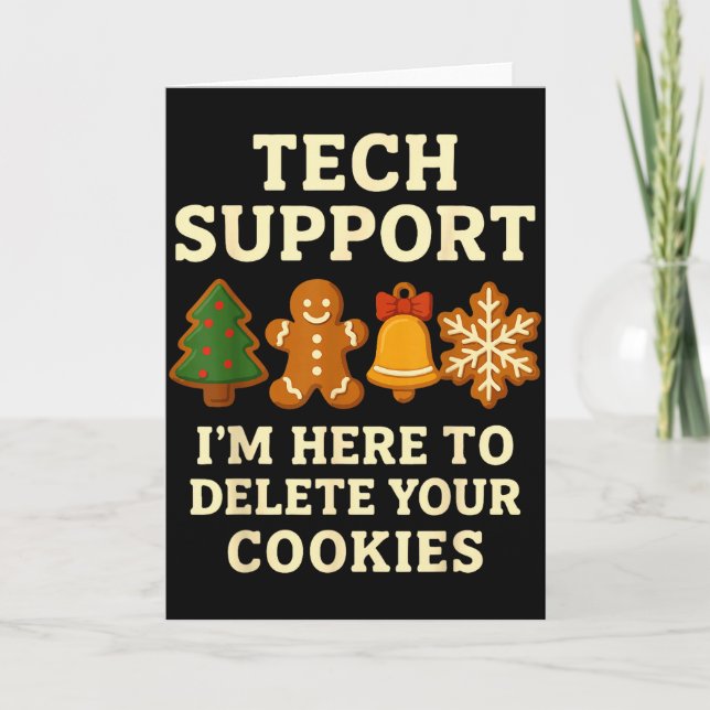 Carte Support Technique Ici Pour Supprimer Cookies Funny (Devant)