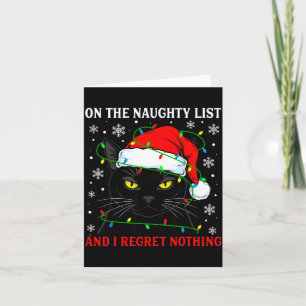 Carte Sur la liste vilain et ne regrette rien Noël Chat 