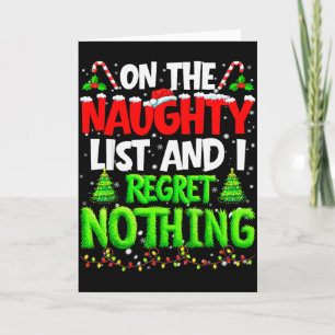 Carte Sur La Liste Vilain Et Ne Regrette Rien Pjs Noël