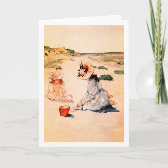 Carte Sur la plage. Art de la fête des mères (Devant)