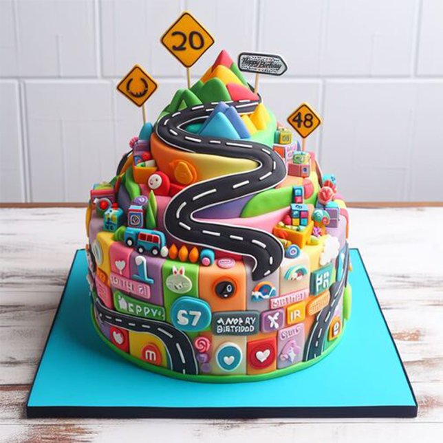 CARTE SUR LE GÂTEAU D'ANNIVERSAIRE DE LA COLLINE (Créateur téléchargé)