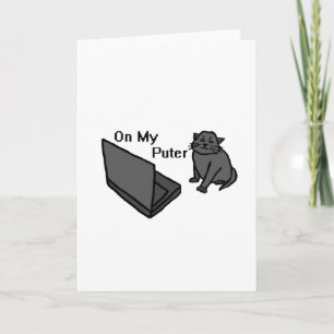 Carte Sur mon ordinateur drôle de chat mème