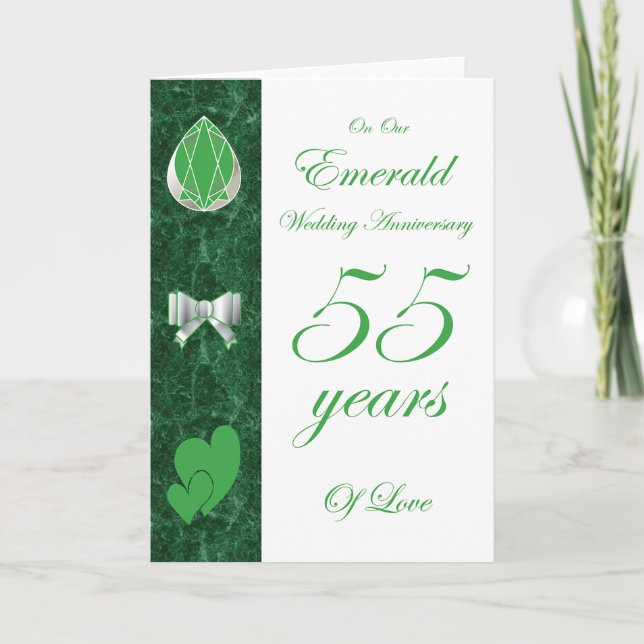 Carte Sur notre anniversaire de mariage vert (Devant)