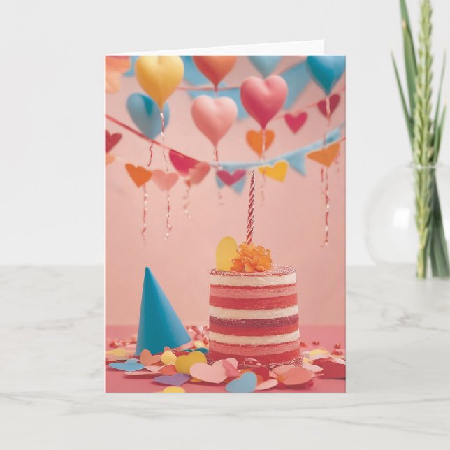Carte Surcharge de robot d'anniversaire (Devant)