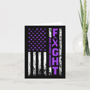 Carte Surdose Sensibilisation au ruban violet Drapeau Us