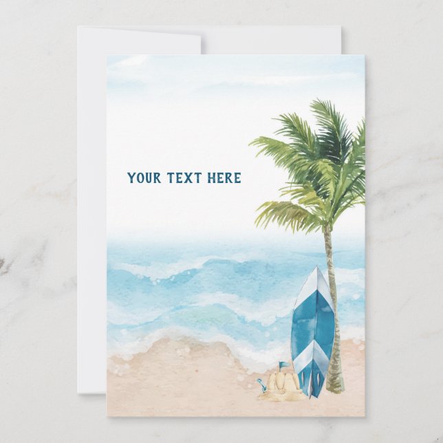 Carte Surf Blue Retro (Devant)