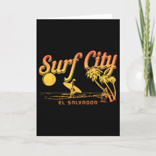 Carte Surf City El Salvador Vintage Plage Souvenir Surfe