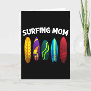 Carte Surf cool pour maman Mama surfeuse Planche de surf