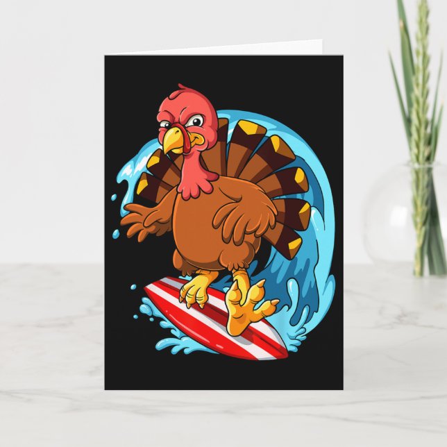 Carte Surf de dinde de Thanksgiving  (Devant)