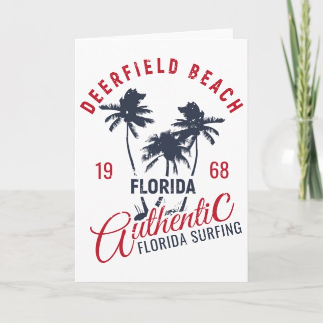 Carte Surf en Floride Deerfield Beach 1968 Vacances d'ét (Devant)