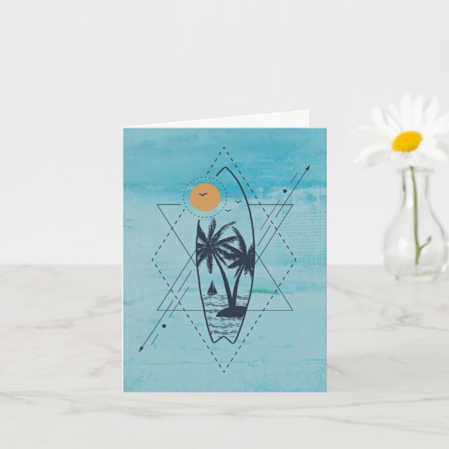 Carte Surfboard greeting card (Petite plante)
