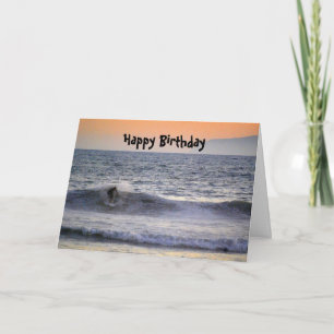 Carte Surfer au coucher du soleil Joyeux anniversaire