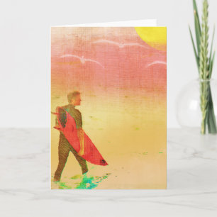 Carte Surfer Dude - Style Poster vintage