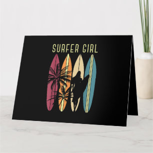 Carte Surfer Girl Surf Surf Femmes Filles Surf une fois