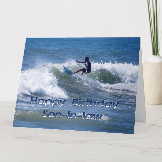 Carte Surfer Joyeux Anniversaire (Devant)