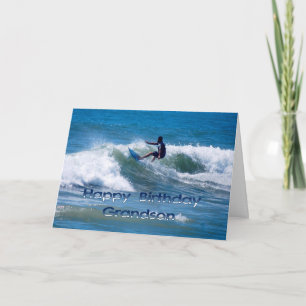 Carte Surfer Joyeux Anniversaire Grand-fils