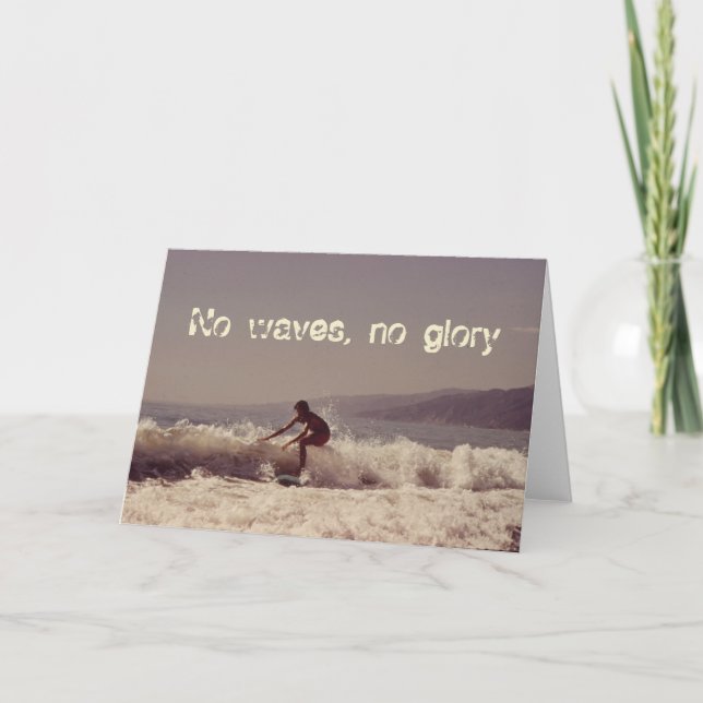 Carte Surfer Pas De Vagues Pas De Glory Motivational Des (Devant)