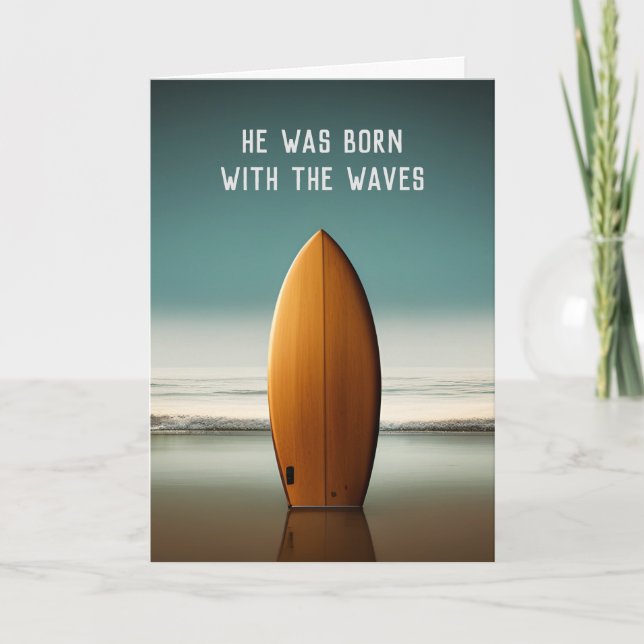 Carte Surfer Sur Ocean Beach Pour La Sympathie (Devant)