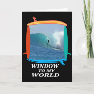 Carte Surfeur, Surf, Vagues, Océan, Fenêtre de planches 