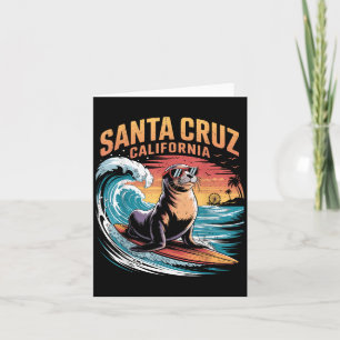 Carte Surfeur Surfant 70s 80s Santa Cruz Californie Rétr
