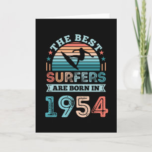 Carte Surfeurs nés 1954 70e anniversaire surf cadeau