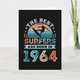 Carte Surfeurs nés 1964 60e anniversaire surfing Cadeau