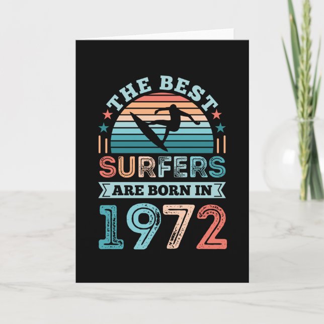 Carte Surfeurs nés 1972 50e anniversaire surfing Cadeau (Devant)