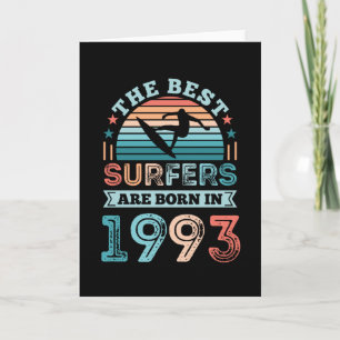 Carte Surfeurs nés 1993 30e anniversaire surf cadeau
